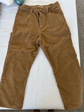 Levi's Ribcage Straight Ankle Straight Leg Corduroy Pants in Caramel Brown